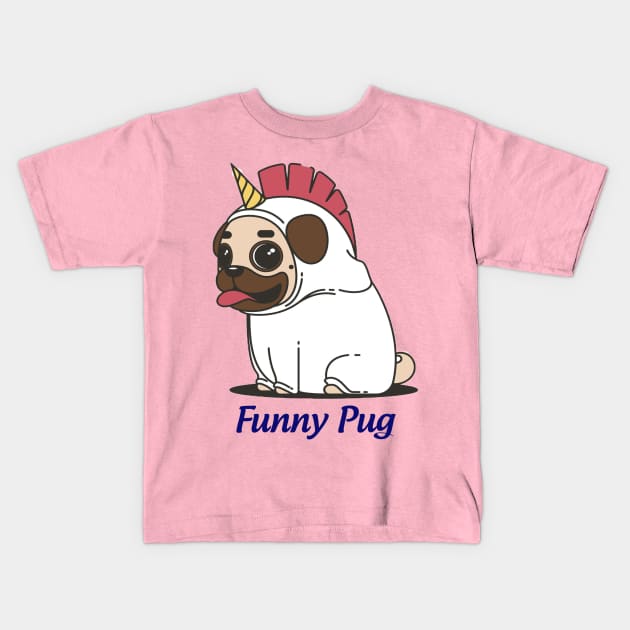 funny pug Kids T-Shirt by This is store